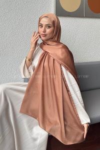 Brown With Milk Cotton Fabric Straight Shawl