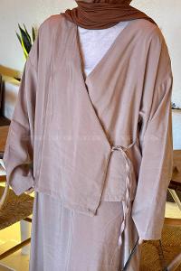 Lamelif Önü Bağlamalı Cupra Takım Bej