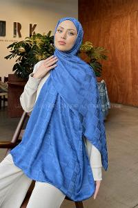 Lamelif GG Desen Jakar Serisi Şal İndigo