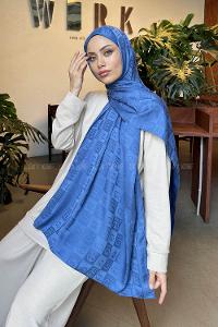 Lamelif GG Desen Jakar Serisi Şal İndigo