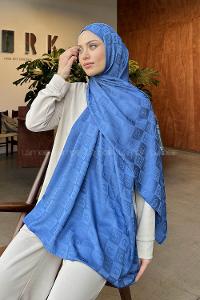 Lamelif GG Desen Jakar Serisi Şal İndigo