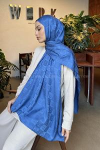 Lamelif GG Desen Jakar Serisi Şal İndigo