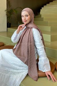 Soft Brown Cotton Fabric Printed Shawl