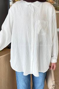 Lamelif Paris Tesettür Gömlek Beyaz