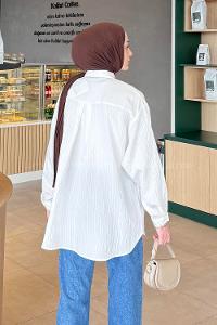 Lamelif Paris Tesettür Gömlek Beyaz