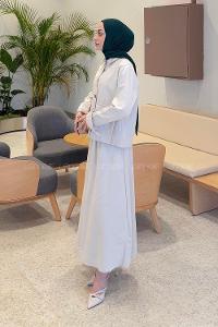 Stone Shirt Collar Long Arm Gabardin Flare Suit