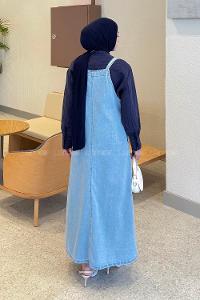 Ice Blue Normal Neck Denim Dresess