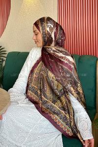 Plum Cotton Striped Shawl