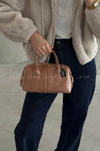 Lamelif Jennie Model Deri Kadın El Ve Omuz Çantası Pudra