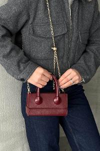 Claret Red Without Accessories Skin Hand Bag Arm Bag Bag