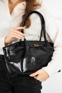 Lamelif Suni Deri Kemer Detaylı Else Kadın Kol Çanta Siyah