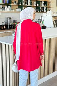 Modalamelif Tek Cepli Ayrobin Gömlek Kırmızı