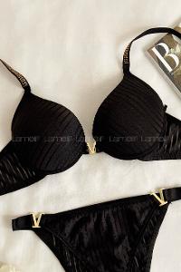 Black Cotton Fabric Underwire Unsupport 
