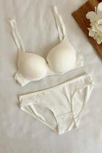 Lamelif Penye Destekli Takım Ekru Renk