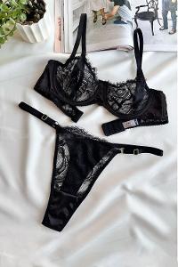 Lamelif Saten Dantel Bralet Takım Desteksiz