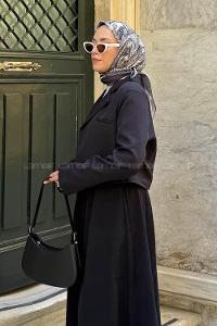 Lamelif Crop Blazer Ceket Siyah