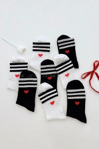 Lamelif 4lü Fitilli Kalpli Kolej Çorap