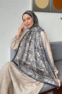 Lamelif Retro Desen Soft Şal Taş