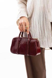 Lamelif Jessy Model Deri Kadın El Ve Omuz Çantası Bordo