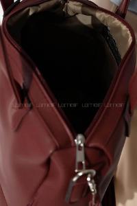 Modalamelif Yan Fermuar Detaylı Deri Çanta Bordo