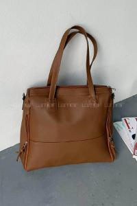 Tan With Zipper Skin Hand Bag Bag