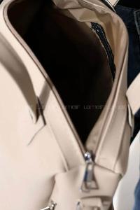 Modalamelif Yan Fermuar Detaylı Deri Çanta Vizonrengi