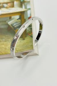 Lamelif Çelik Gümüş Pırlanta Taş Detaylı Bileklik