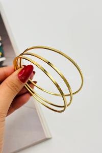 Lamelif Gold Çelik 3lü Ajda Bileklik