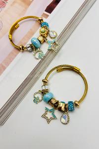 Blue Buckle Gold Mixed Wristband