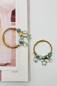 Blue Buckle Gold Mixed Wristband