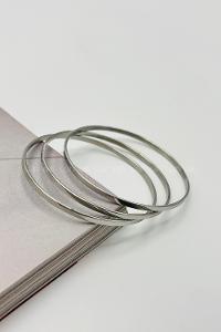 Lamelif Gümüş Çelik 3lü Ajda Bileklik