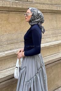 Lamelif Büzgü Detaylı Sandy Body Lacivert