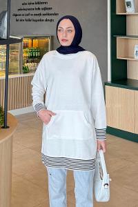 White Crew Neck Long Arm Unprinted Sweatshirt