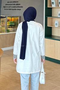 White Crew Neck Long Arm Unprinted Sweatshirt