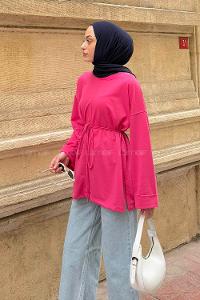 Candy Pink Crew Neck Long Arm Sweatshirt