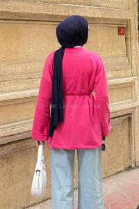 Candy Pink Crew Neck Long Arm Sweatshirt