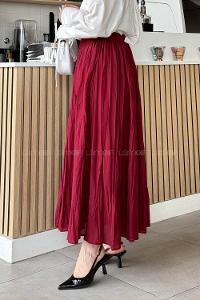 Lamelif Astarlı Tesettür Etek Bordo