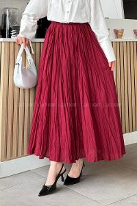 Lamelif Astarlı Tesettür Etek Bordo