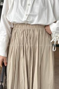 Lamelif Kraşlı Tesettür Etek Bej