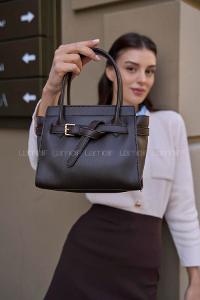 Lameli Mini Kemer Detaylı El Ve Omuz Çantası Acı Kahve