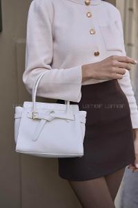 Lameli Mini Kemer Detaylı El Ve Omuz Çantası Beyaz