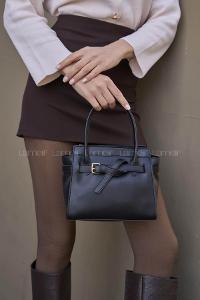 Lameli Mini Kemer Detaylı El Ve Omuz Çantası Siyah