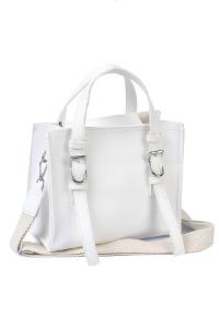 White Buckle Skin Hand Bag Bag