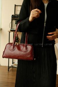 Lamelif Henna Pinterest Model Kadın Omuz Çantası Bordo