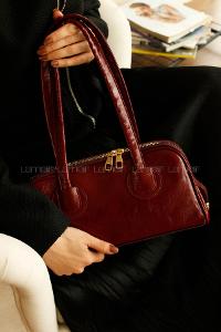 Lamelif Henna Pinterest Model Kadın Omuz Çantası Bordo