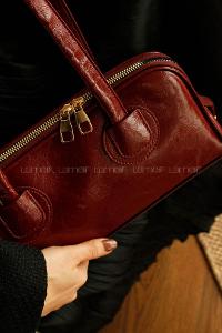 Lamelif Henna Pinterest Model Kadın Omuz Çantası Bordo