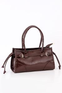 Bitter Brown Buckle Skin Hand Bag Bag