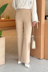 Lamelif Krep Pantolon Bej