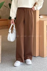 Lamelif Modal Kumaş Bol Paça Eşofman Kahve