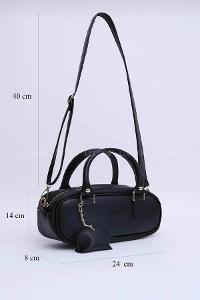 Black Buckle Skin Hand Bag Bag